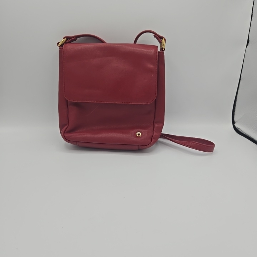Etienne Aigner Burgundy Leather Crossbody Bag